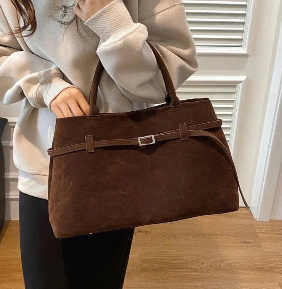 Brown Suede Hobo Tote Bag Slouchy Purse Designer Luxury Fall 2025 Trendy New