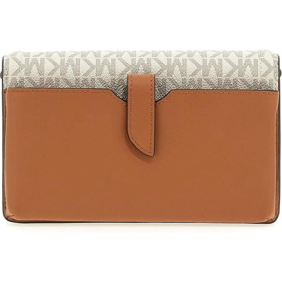NWT Michael Kors Women Crossbody Bag-Leather- Vanilla/Acorn-OS