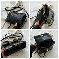 Women Mini Handbag PU Leather Shoulder Crossbody Luxury Trendy Black Purse
